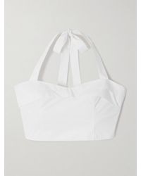 Posse - Rue Cotton-Poplin Halterneck Bustier Top - Lyst