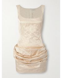 Magda Butrym - Ruched Metallic Crinkled Cotton-Blend Mini Dress - Lyst