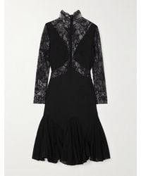 Givenchy - Lace And Knitted Midi Dress - Lyst