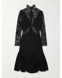 Givenchy - Lace And Knitted Midi Dress - Lyst