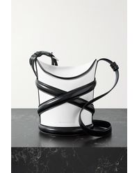 Alexander McQueen The Curve Small Two-tone Leather Bucket Bag - White