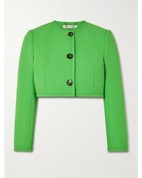 Emilia Wickstead - Lizette Cropped Wool-Crepe Jacket - Lyst