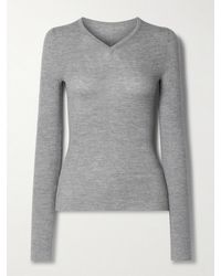 KHAITE - Tania Ribbed Wool-Blend Top - Lyst