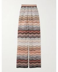 Missoni - Sequin-Embellished Striped Metallic Crochet-Knit Wide-Leg Pants - Lyst