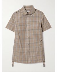 Burberry - Hemd Aus Baumwollpopeline Mit Karomuster, Raffungen Und Schnalle - Lyst