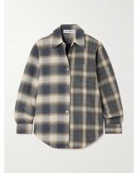 Our Legacy - Apron Open-Back Checked And Striped Cotton-Flannel And Twill Shirt - Lyst