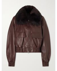 Nour Hammour - Ellery Shearling-Trimmed Leather Jacket - Lyst