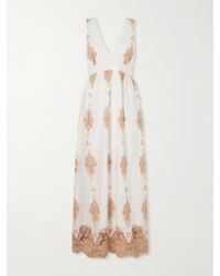 Miguelina - Jenny Broderie Anglaise Linen Maxi Dress - Lyst