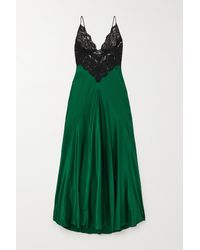 Rodarte - Silk-satin And Cotton-blend Lace Maxi Dress - Lyst