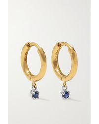 Octavia Elizabeth + Net Sustain Charmed Micro Gabby 18-karat Recycled Yellow And White Gold Sapphire Hoop Earrings - Metallic