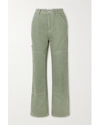 Reformation Greyson Minikleid Aus Leinen Mit Raffungen in Grün Damen Bekleidung Jeans Ausgestellte Jeans 