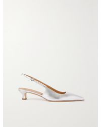 Aeyde - Catrina Metallic Leather Slingback Pumps - Lyst