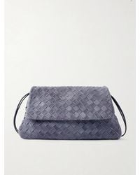 Bottega Veneta - Giorno Intrecciato Suede Shoulder Bag - Lyst