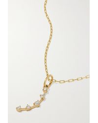 Jade Trau Mini Crescent Kette Aus 18 Karat Gold Mit Diamanten - Mettallic