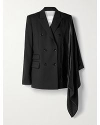 Maria McManus - Convertible Double-Breasted Wool-Blend And Draped Satin Blazer - Lyst