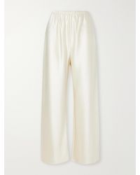 Almala - Bias Satin Wide-Leg Pants - Lyst