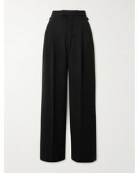 Ami Paris - Hose Mit Weitem Bein Aus Crêpe Mit Falten - Lyst