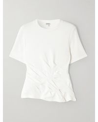 Loewe - Draped Cotton-Blend Jersey T-Shirt - Lyst