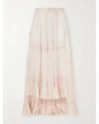 Dries Van Noten - Sunia Asymmetric Silk-Crepon Maxi Skirt - Lyst