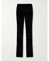 Gucci - Devoré-Velvet Flared Pants - Lyst
