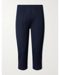 Gucci - Web-Trimmed Ribbed Skinny-Leg Capri Pants - Lyst