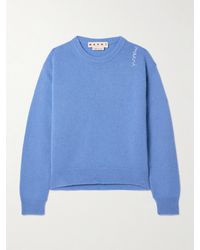 Marni - Kaschmirpullover Mit Stickerei - Lyst