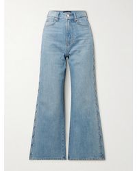 Veronica Beard - Taylor Cropped Scalloped High-Rise Wide-Leg Jeans - Lyst