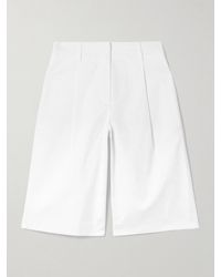 Matteau - Pleated Organic Cotton-Blend Twill Shorts - Lyst