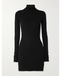 ÉTERNE - Ribbed Stretch Cotton And Modal-Blend Mini Turtleneck Dress - Lyst