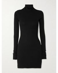ÉTERNE - Ribbed Stretch Cotton And Modal-Blend Mini Turtleneck Dress - Lyst