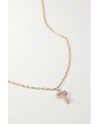 STONE AND STRAND Cross Gold Diamond Necklace - Metallic
