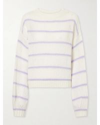 Lisa Yang - Sabelle Striped Knitted Wool And Silk-Blend Sweater - Lyst