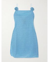 Oséree - Lumière Rose Appliquéd Metallic Stretch-Knit Mini Dress - Lyst