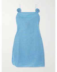 Oséree - Lumière Rose Appliquéd Metallic Stretch-Knit Mini Dress - Lyst
