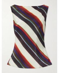 Christopher John Rogers - Morris Striped Crinkled-Satin Top - Lyst
