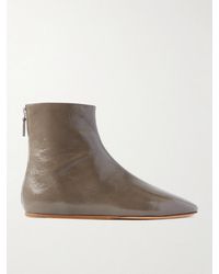 Le Monde Beryl - Luna Glossed-Leather Ankle Boots - Lyst
