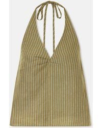 STAUD - Corso Striped Linen Halterneck Top - Lyst