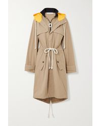 JW Anderson Hooded Jersey And Shell-trimmed Cotton-blend Canvas Jacket - Natural