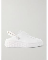Jimmy Choo - Sneakers Aus Leder Mit Slingback-Riemen Und Kunstperlen - Lyst