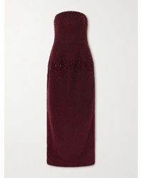 Clio Peppiatt - Tina Strapless Embellished Crepe Gown - Lyst