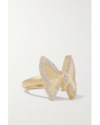 Jacquie Aiche Small Butterfly Ring Aus 14 Karat Gold Mit Diamanten - Weiß