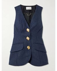 Cara Cara - Wes Pinstriped Brushed Wool-Blend Vest - Lyst