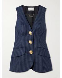 Cara Cara - Wes Weste Aus Einer Gebürsteten Wollmischung Mit Nadelstreifen - Lyst