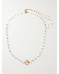 Gucci - Interlocking G-Tone Faux Pearl Necklace - Lyst