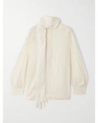 Jean Paul Gaultier - The Glove Scarf-Detailed Lyocell-Blend Poplin Blouse - Lyst
