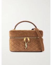 Saint Laurent - Gaby Vanity Mini Quilted Suede Shoulder Bag - Lyst