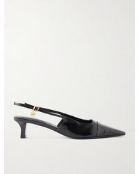 Tod's - Embellished Croc-Effect Leather Slingback Pumps - Lyst