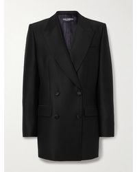 Dolce & Gabbana - Doppelreihiger Blazer Aus Satin Aus Einer Woll-Seidenmischung - Lyst