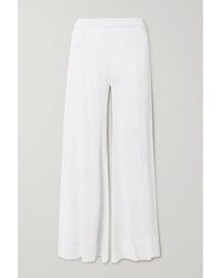 Womens Clothing Trousers Suzie Kondi Cashmere Track Pants in Natural Slacks and Chinos Capri and cropped trousers 