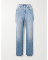 Brunello Cucinelli - Bead-Embellished Cropped Straight-Leg Jeans - Lyst